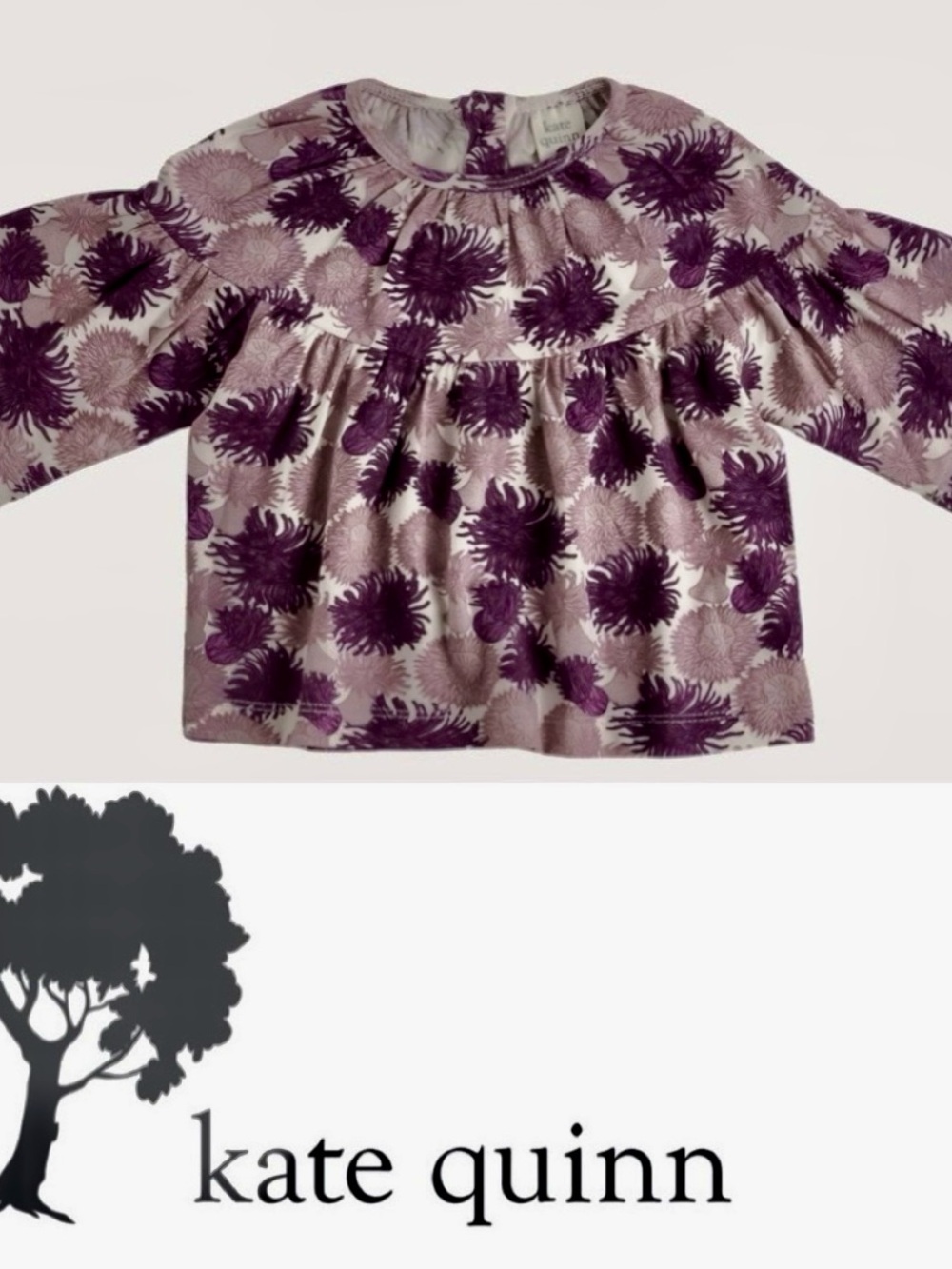 Kate Quinn Lilac Anemone Long Sleeve Tunic, Size 3T